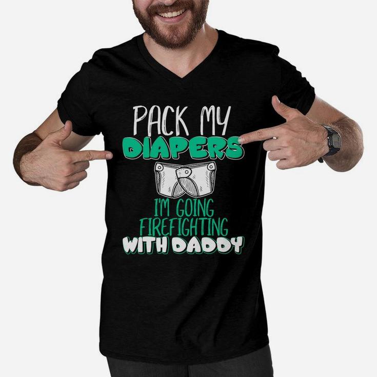 Pack Me Diapers Im Going To Firefighting With Daddy Shirt Men V-Neck Tshirt