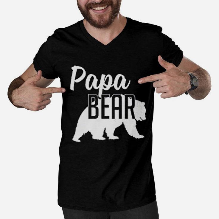 Papa Bear Dad And Fathers Day, best christmas gifts for dad Men V-Neck Tshirt