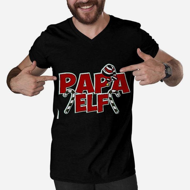 Papa Elf Simple Design Men V-Neck Tshirt