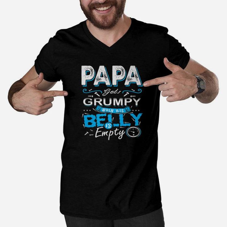 Papa Gets Grumpy, dad birthday gifts Men V-Neck Tshirt