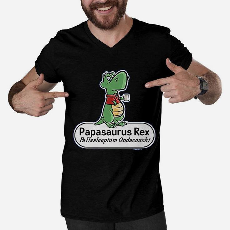 Papa Gifts Papasaurus Rex Funny Scientific Name Men V-Neck Tshirt