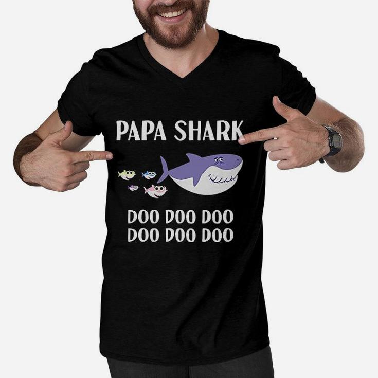 Papa Shark Papa Gifts, dad birthday gifts Men V-Neck Tshirt