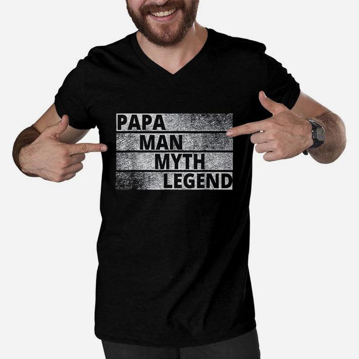 Papa The Man The Myth Legend, best christmas gifts for dad Men V-Neck Tshirt