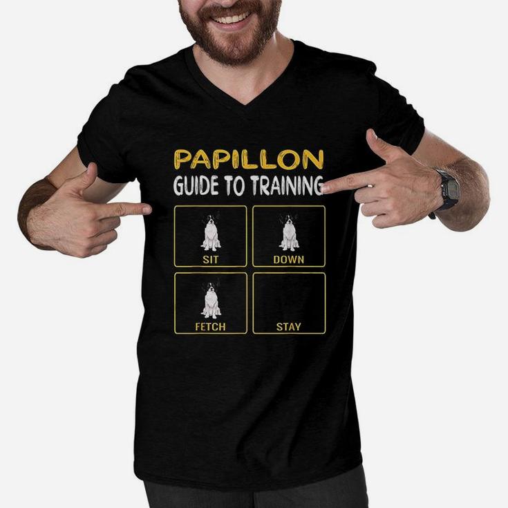 Papillon Guide To Training Men V-Neck Tshirt