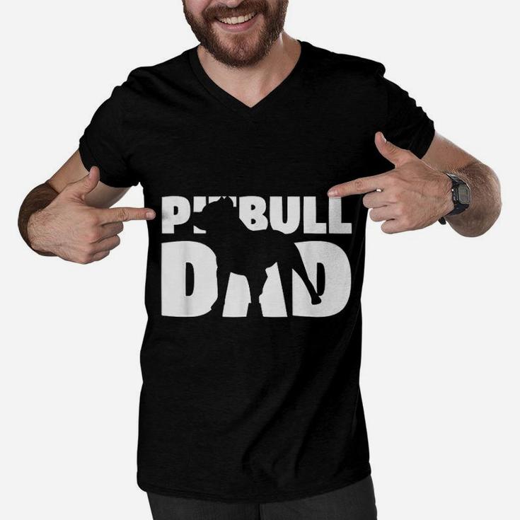 Pitbull Dad Pitbull Gift Father Dog Dad Men V-Neck Tshirt