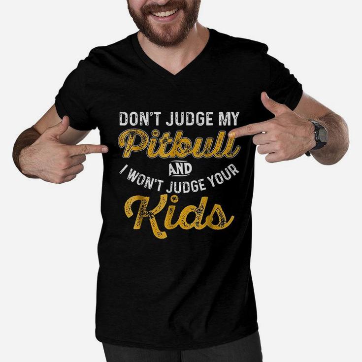 Pitbull Parents And Dog Moms And Dads Men V-Neck Tshirt