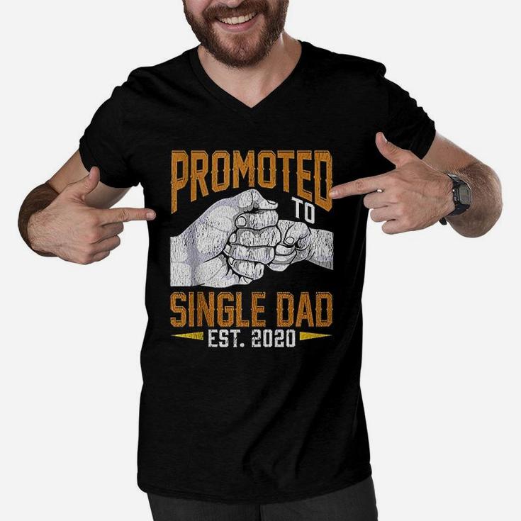 Promoted To Single Dad Est 2020 Fathers Day Men V-Neck Tshirt