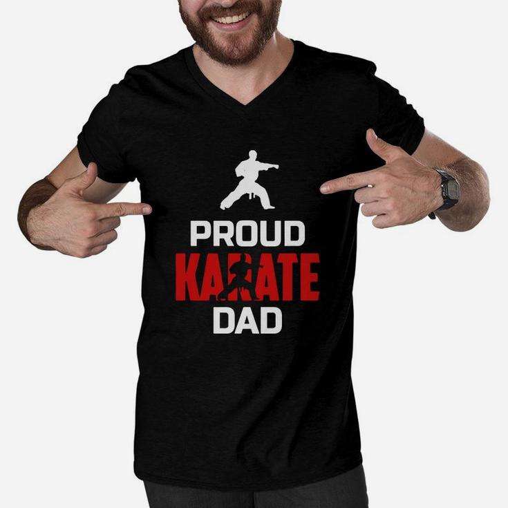 Proud Karate Dad Funny Father Shirt Gift Men V-Neck Tshirt