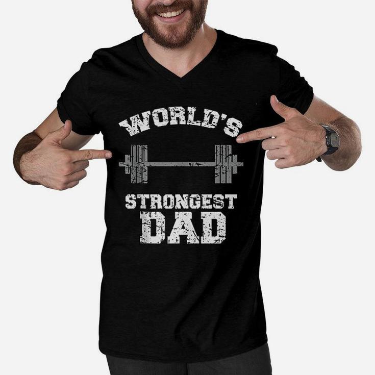 Strong Dad Gym Best Daddy Ever, dad birthday gifts Men V-Neck Tshirt