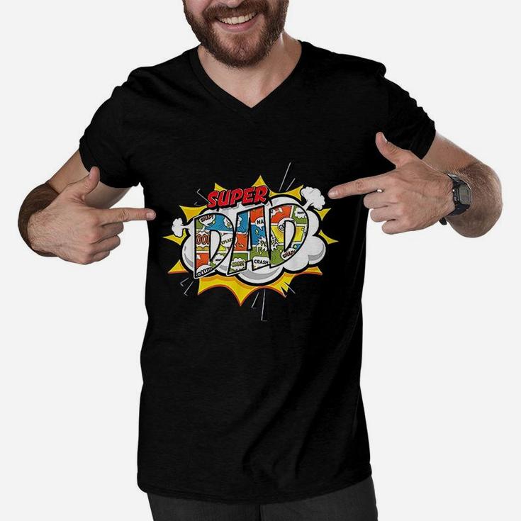 Super Dad Comic For Fathers, best christmas gifts for dad Men V-Neck Tshirt
