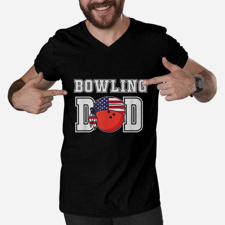 Ten Pin Bowlers Team Player Fathers Gifts For Bowling Dad Men V-Neck Tshirt