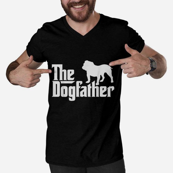 The Dogfather Bulldog, best christmas gifts for dad Men V-Neck Tshirt
