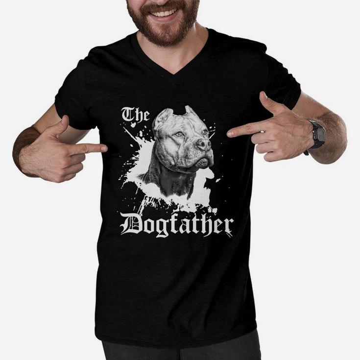 The Pit Bull Dog Father Grandpa Grandma Dad Mom Girl Boy Guy Lady Men Women Man Woman Dog Lover Men V-Neck Tshirt