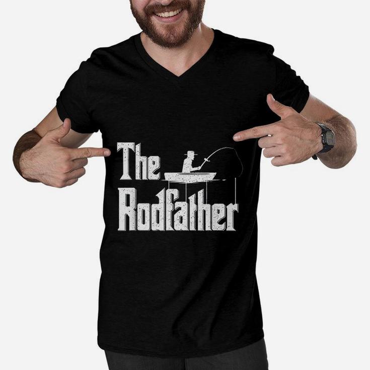 The Rodfather Funny Fishing Dad Gift Men V-Neck Tshirt
