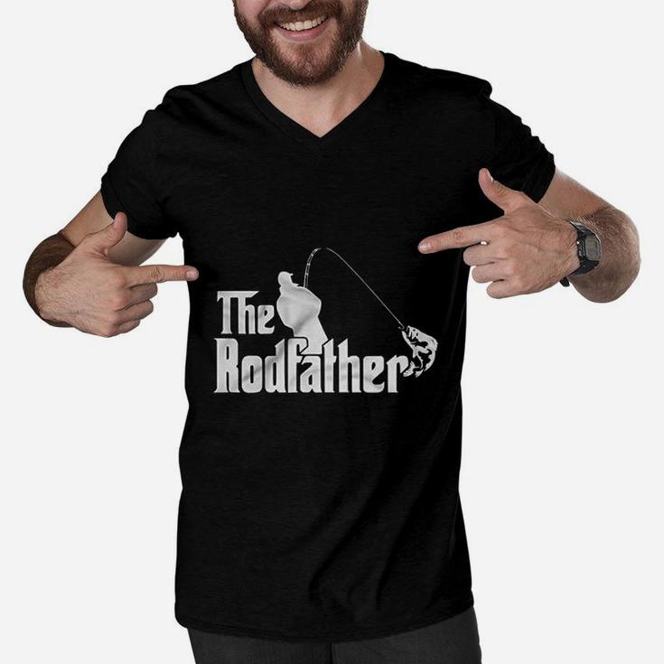 The Rodfather Godfather Parody Funny Retirement Fishing Humor Funny Fisherman Men V-Neck Tshirt
