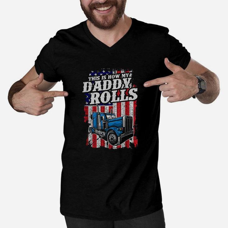This Is How Daddy Rolls, dad birthday gifts Men V-Neck Tshirt