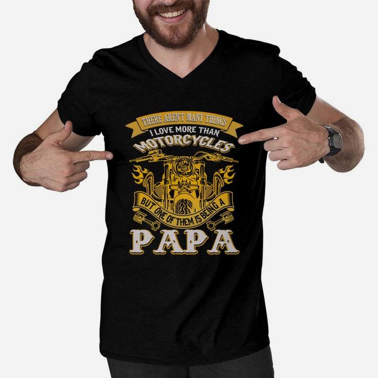 This Papa Loves Motorcycles, best christmas gifts for dad Men V-Neck Tshirt