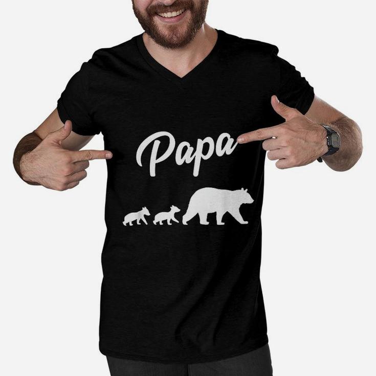Twin Dad Papa Bear, dad birthday gifts Men V-Neck Tshirt