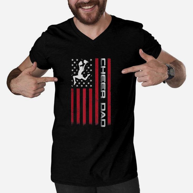Us Flag Cheer Dad Gift For Fathers Day Men V-Neck Tshirt