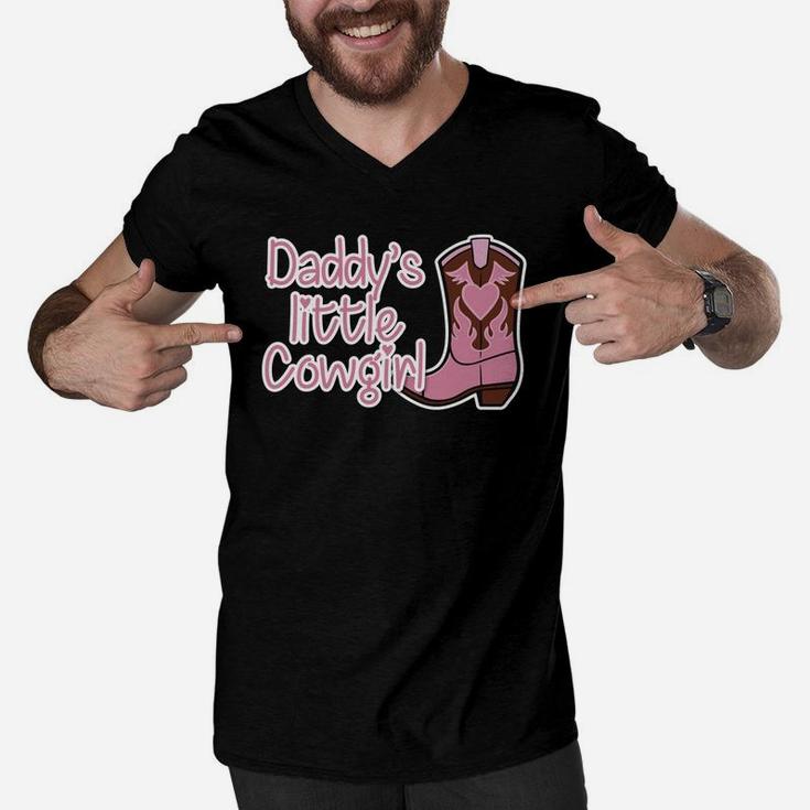 Womens Cute Daddys Little Cowgirl Country Girl Funny Kids Men V-Neck Tshirt