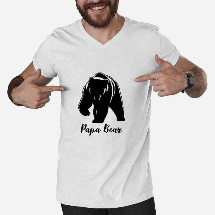 Baby And Papa Bear Men V-Neck Tshirt