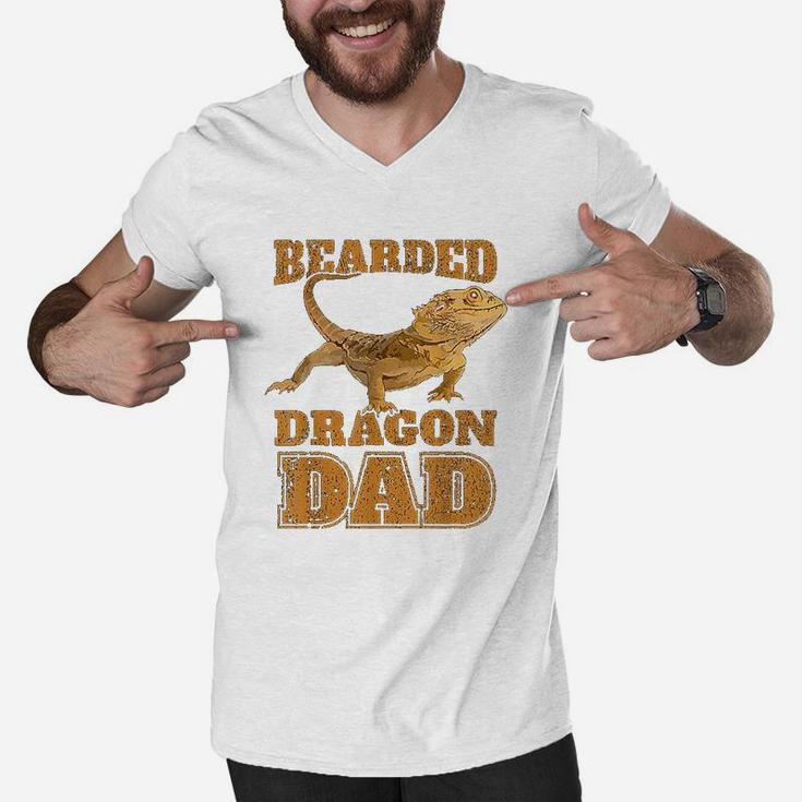 Bearded Dragon Dad Gift Bearded Dragon Papa Father Men V-Neck Tshirt