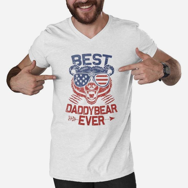Best Daddy Ever For Daddy Bear 4th Of July Fathers Day Shirt Men V-Neck Tshirt