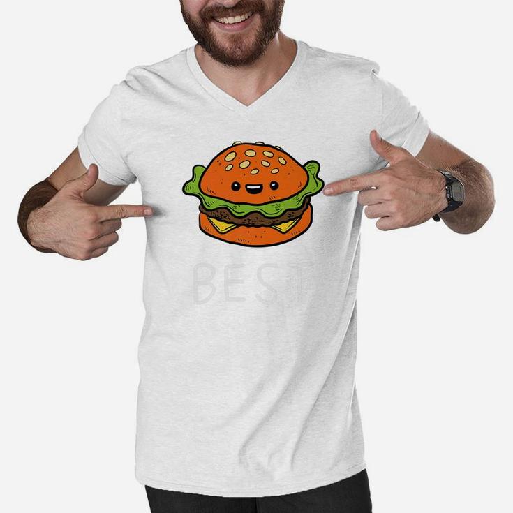 Burger Best Friends Siblings Father And Son Matching Premium Men V-Neck Tshirt