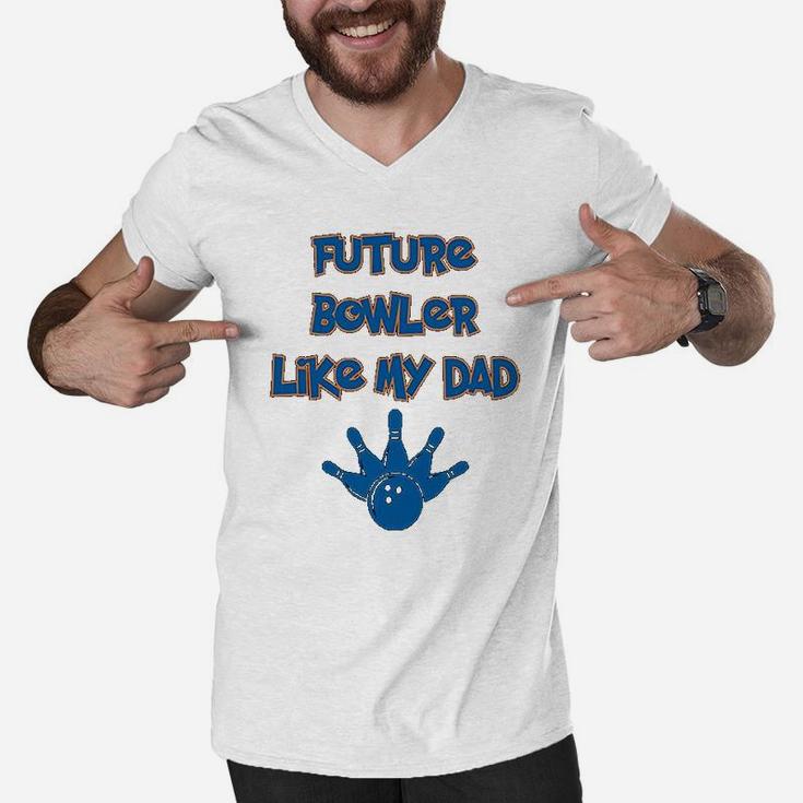 Custom Toddler Future Bowler Like My Dad Bowling Fathers Day Cotton Men V-Neck Tshirt