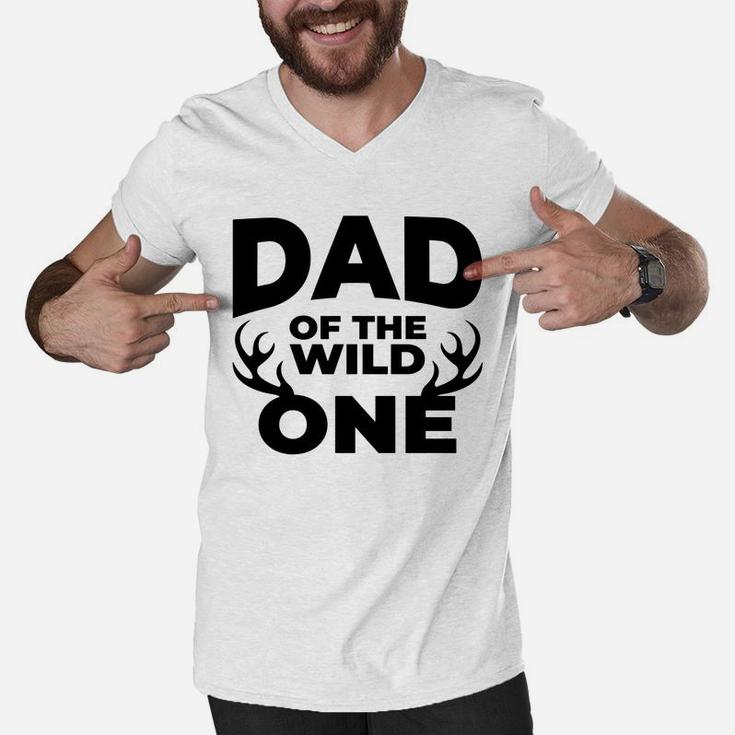 Dad Of The Wild One Fathers Day Funny Dad Men V-Neck Tshirt