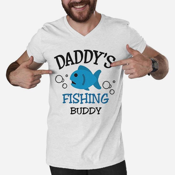 Daddy Dad Father Fishing Buddy Style Men V-Neck Tshirt