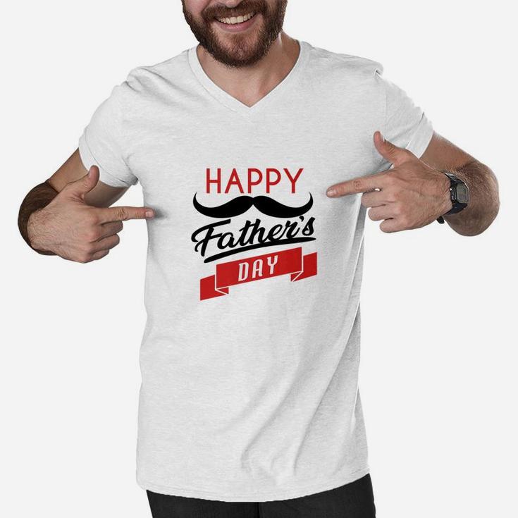 Daddy Happy Fathers Day Papa Funny Dad Gift For Men Men V-Neck Tshirt