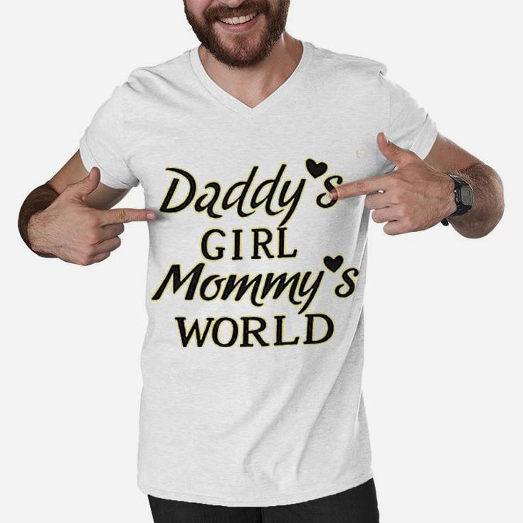 Daddys Girl Mommys World Funny, best christmas gifts for dad Men V-Neck Tshirt
