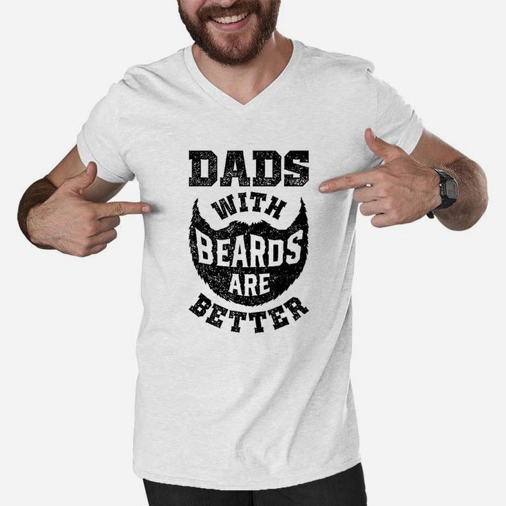 Dads With Beards Are Better Funny Dad Fathers Day Gifts Men Men V-Neck Tshirt