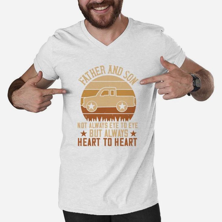 Father And Son Not Always Eye To Eye But Always Heart To Heart Men V-Neck Tshirt