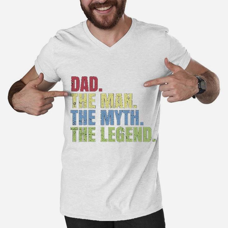Fathers Day Dad The Man The Myth The Legend Men V-Neck Tshirt