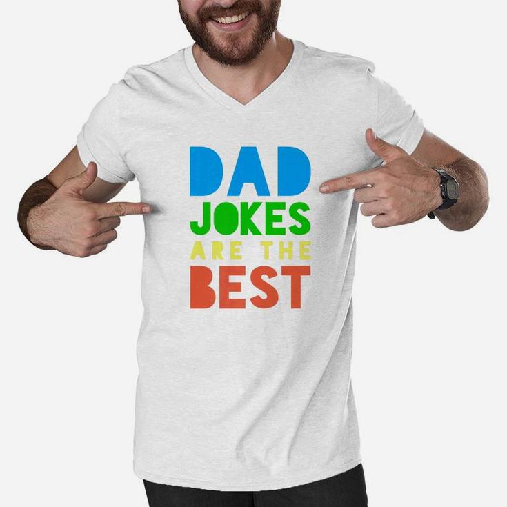 Fathers Day Gift Funny Dad Jokes Are The Best Premium Men V-Neck Tshirt