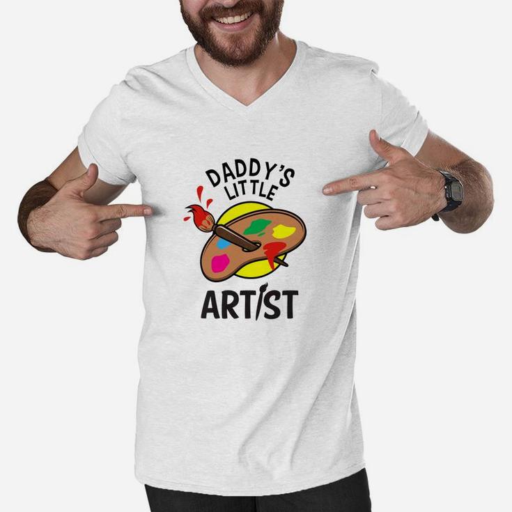 Kids Art Boys Girls Daddys Little Artist Men V-Neck Tshirt