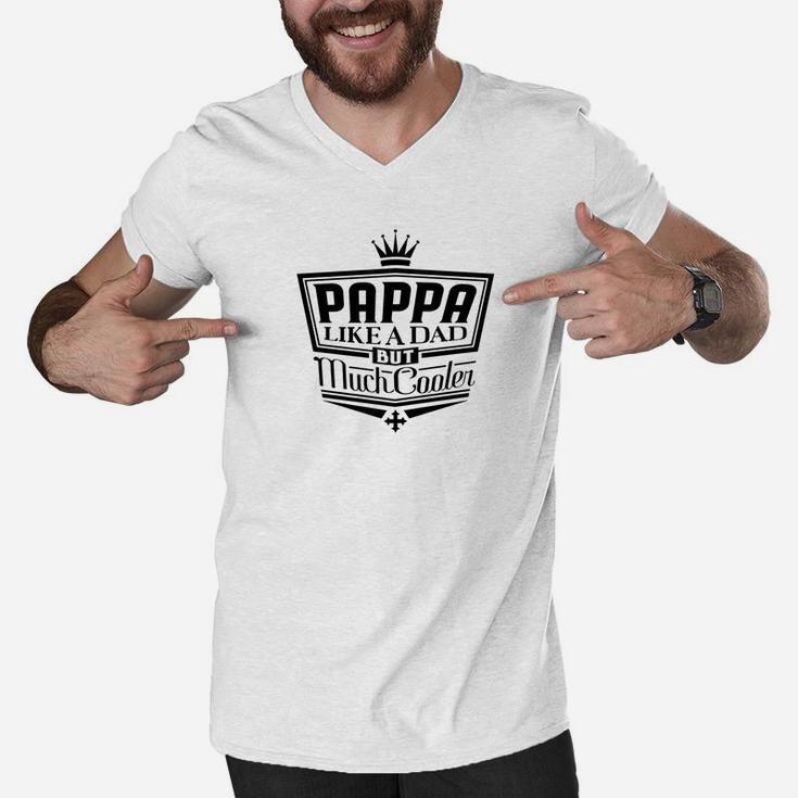 Mens Grandpa Gift Pappa Like A Dad But Cooler Men Men V-Neck Tshirt