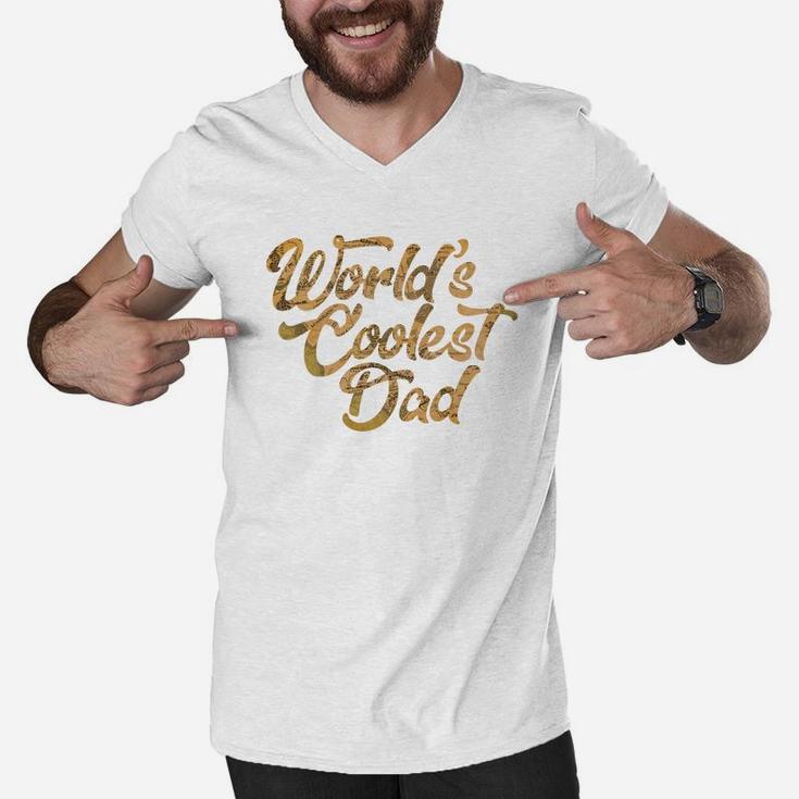 Mens Worlds Coolest Dad Gift Greatest Best Ever Papa Men V-Neck Tshirt
