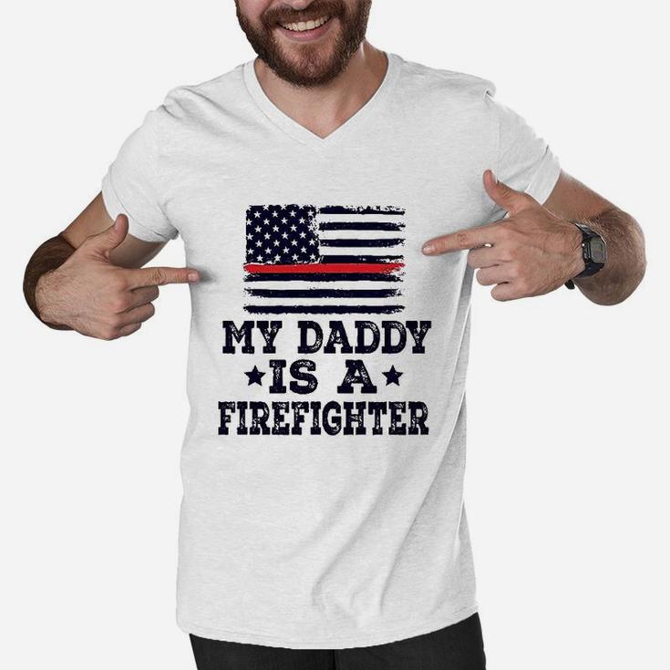My Daddy Is A Firefighter, best christmas gifts for dad Men V-Neck Tshirt