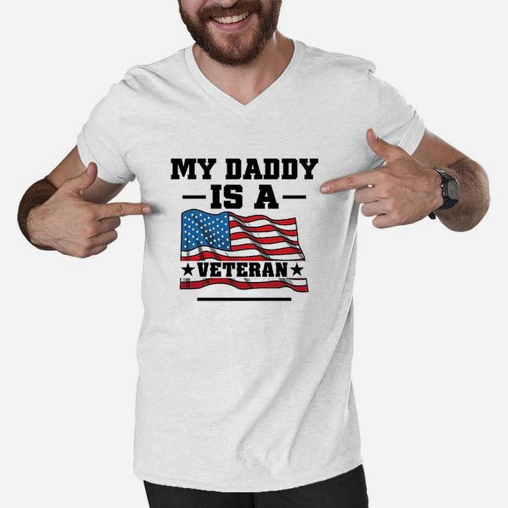 My Daddy Is A Veteran, dad birthday gifts Men V-Neck Tshirt