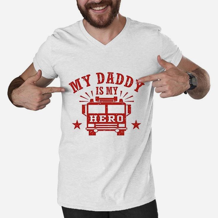My Daddy Is My Hero Firefighter Men V-Neck Tshirt