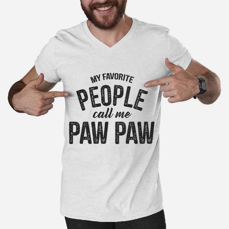 My Favorite People Call Me Paw Paw Funny Fathers Day Men V-Neck Tshirt