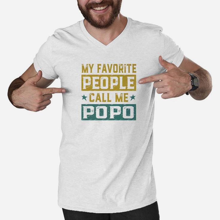 My Favorite People Call Me Popo Fathers Day Men Gift Premium Men V-Neck Tshirt