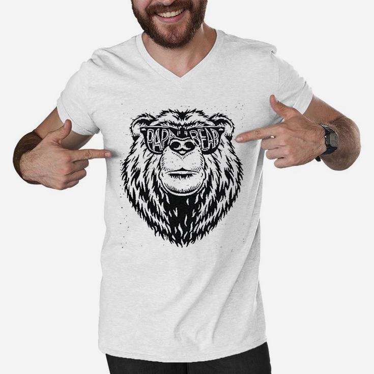 Papa Bear Funny Graphic Men V-Neck Tshirt