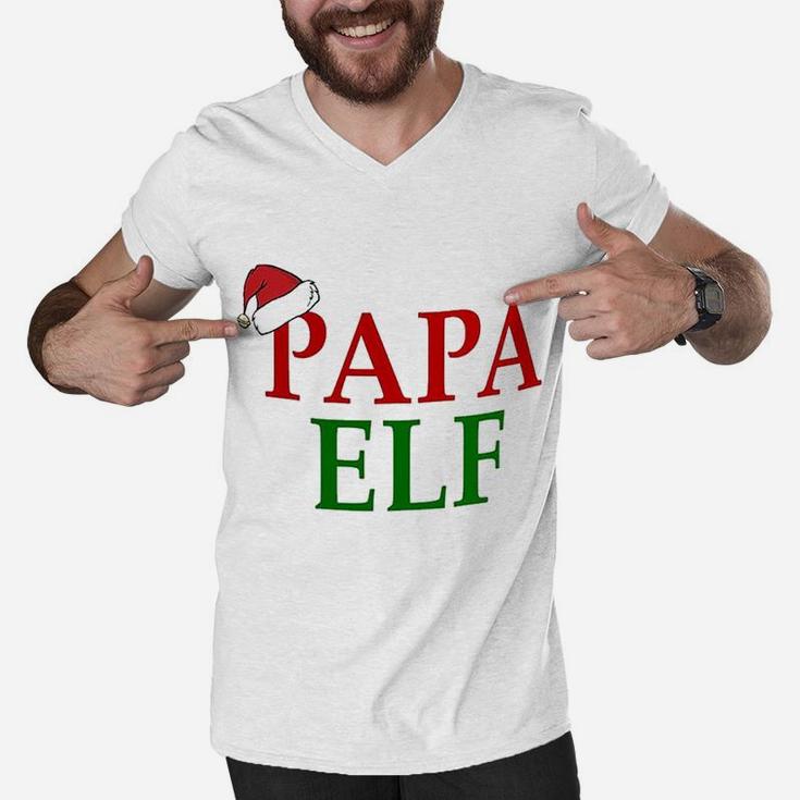 Papa Elf Men V-Neck Tshirt