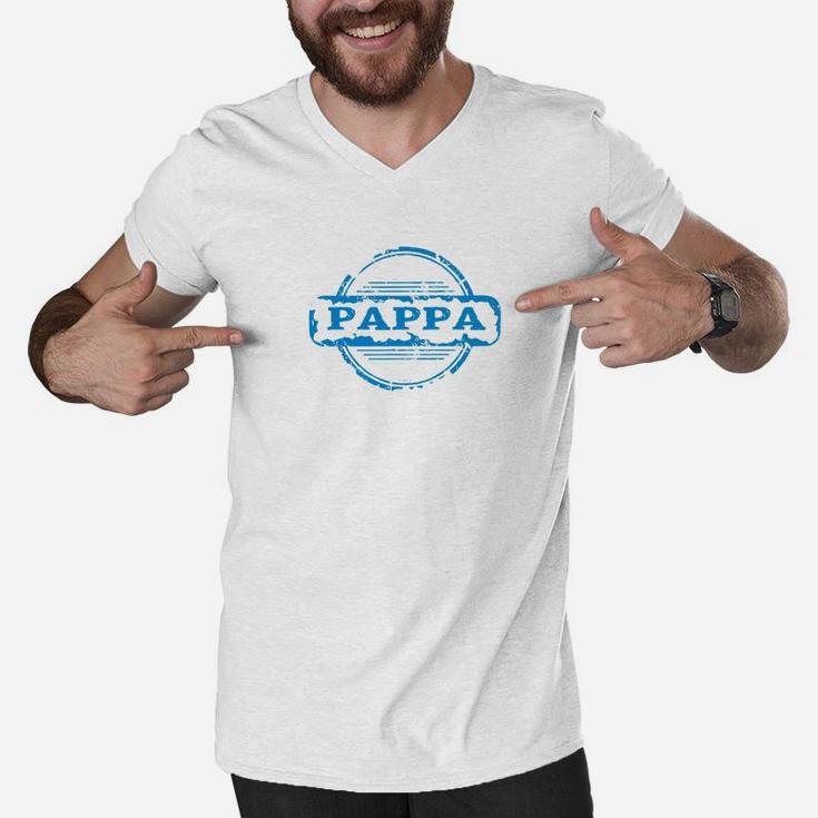 Pappa Distress Fathers Day Gift Men Grandpa Premium Men V-Neck Tshirt