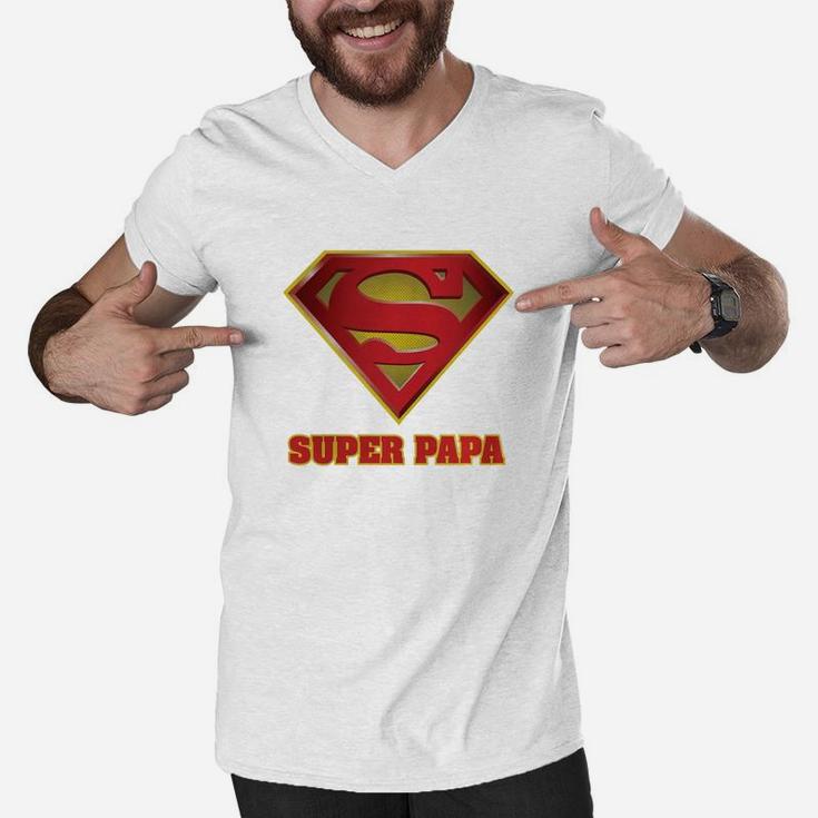 Super Papa, Fathers Day, Papa, best christmas gifts for dad Men V-Neck Tshirt