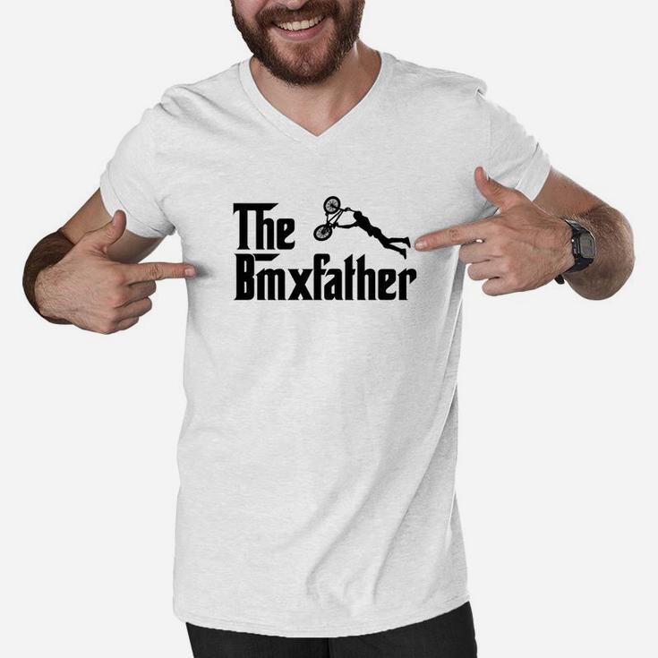 The Bmx Father Funny Bike Racing Dad Men V-Neck Tshirt